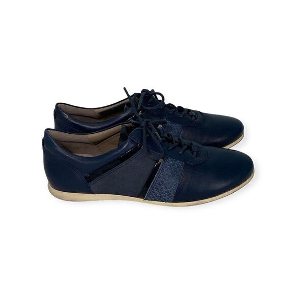 ECCO WOMAN SHOES SNEAKERS BLUE LEATHER ATHLETIC SIZE 35/5 - Picture 4 of 7